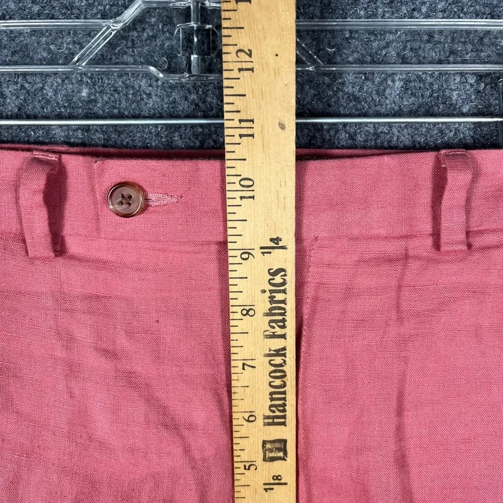 Ralph Lauren Linen Trousers Mens 33x30 Salmon Pink Flat Front Pants